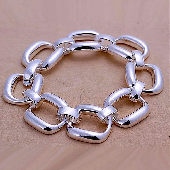Chain Link Sterling Silver Bracelet - Picture 3 of 14
